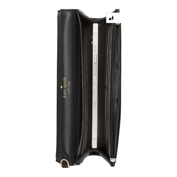 Kate spade Cheers Boxed Medium Phone Wristlet black/white polka dots - Picture 15 of 16